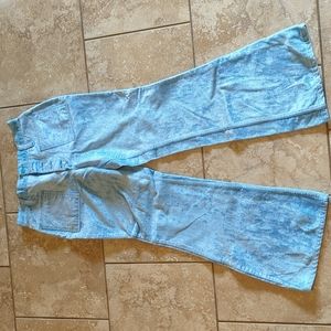 Wrangler Vintage Blue Velvet Bell Bottoms Jeans USA Made 11/12 70s